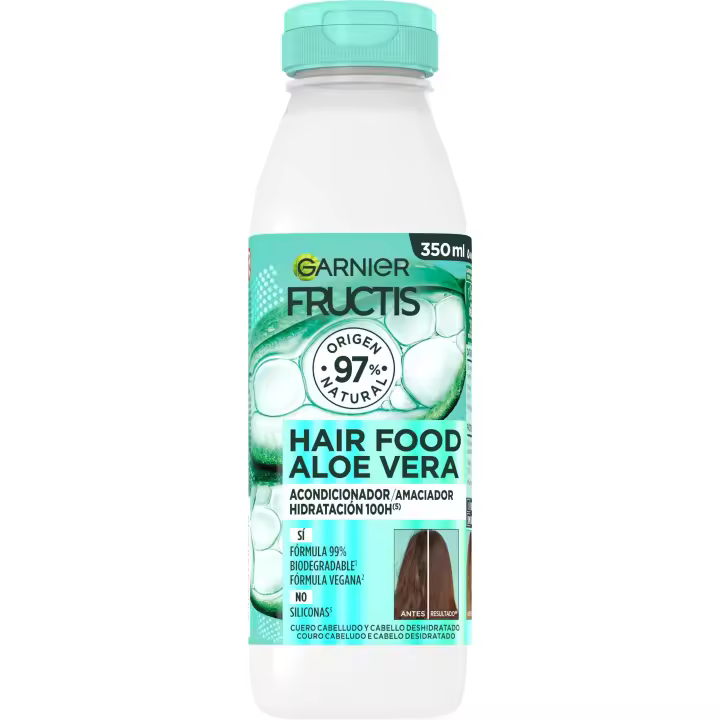 GARNIER Fructis Hair Food Sets de Aloe Vera Champú, Acondicionador o Mascarilla 3 en 1. Hidratante para Cabello Deshidratado - 1