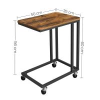 Mesa auxiliar moderna con ruedas y pies ajustables, ideal para dormitorio, fácil de montar, marco de acero, en blanco crema o negro ébano - details 18
