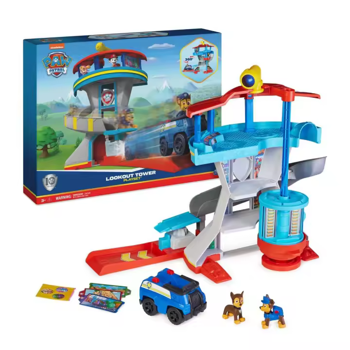 SPIN MASTER - PATRULLA CANINA - CENTRO DE MANDO PATRULLA CANINA - Torre de Control con Lanzador de Coches + 1 Coche Patrulla Canina de Policía,  2 Figuras de Chase y accesorios - 6065500 - Juguetes Niños 3 Años - 1