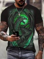 Camiseta Para Hombre Diseñadora Con Impresión 3D De Dragón Estilo Harajuku Moda Casual Camiseta De Verano Con Mangas Cortas Para Ropa De Calle - details 2