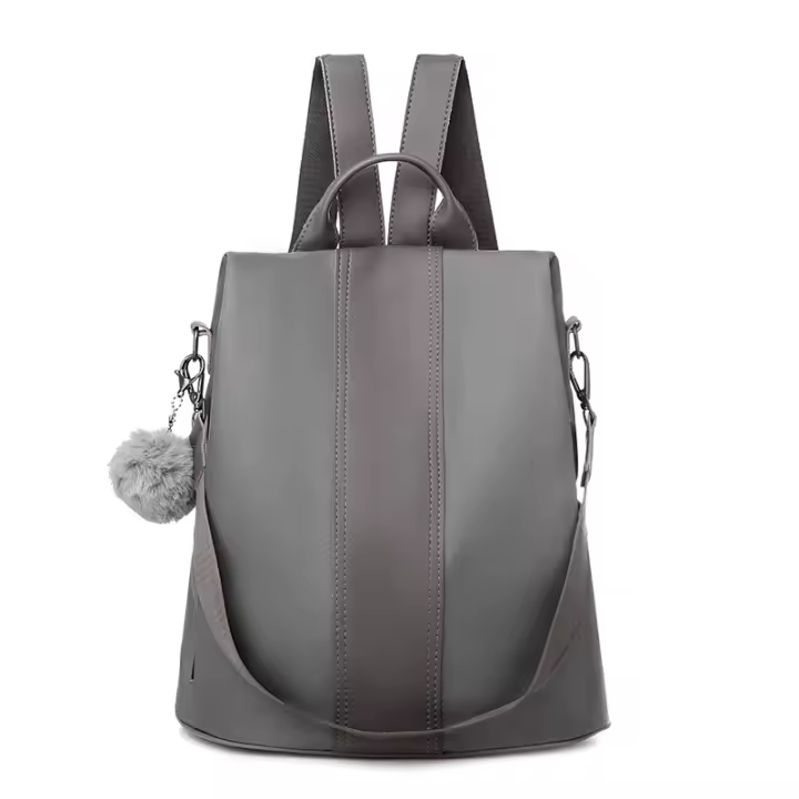 Mochila de Nylon Impermeable Ocasional del Bolso de Hombre with ASA DE LA Manija antirobo, Negro - 1