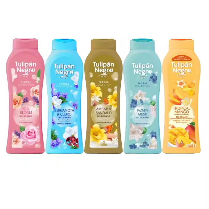 Tulipán Negro - Gel de Baño Hidratante NUEVO PACK 5 unidades 650 ml Intensamente Perfumado Briseis S.A. - 1