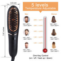 Cepillo De Pelo Cerámico Eléctrico PTC Peine Calentador De Barba Portátil Herramientas De Estilo Máxima Temperatura 240 °C Secado Seco Y Húmedo - details 4