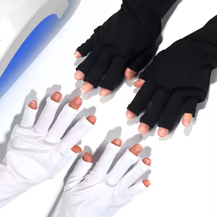Guantes Antirradiación UV Profesionales Para Manicuras Protección Para Manos Arte De Uñas Guantes Fingerless Elásticos Para Uso Doméstico Y Externo - 1