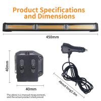 Barra De Luces LED De Advertencia Para Vehículos 13 Pulgadas Luz Estroboscópica Emergencia Tráfico Luz Flash Cobertora Impermeable Para Camiones - details 3