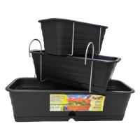 LILI HOME Jardinera de Balcón con Soportes - Fabricada en España - Tamaños Disponibles: 34cm/43cm/58cm - Color Negro/Marrón/Blanco. ideal para cualquier espacio exterior. Esta jardinera, fabricada en España con materiales de alta calidad, incluye todo lo - details 0