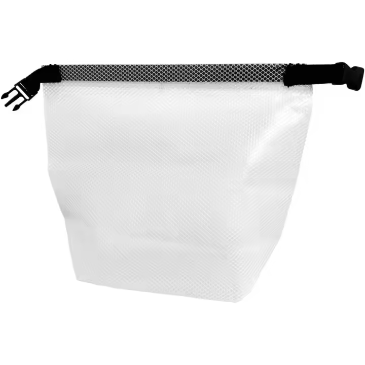 Travel Storage Bag - Waterproof Transparent Mesh Organizer with Drawstring Closure, Small Sizes for Toiletries & Cosmetics (White) - 1