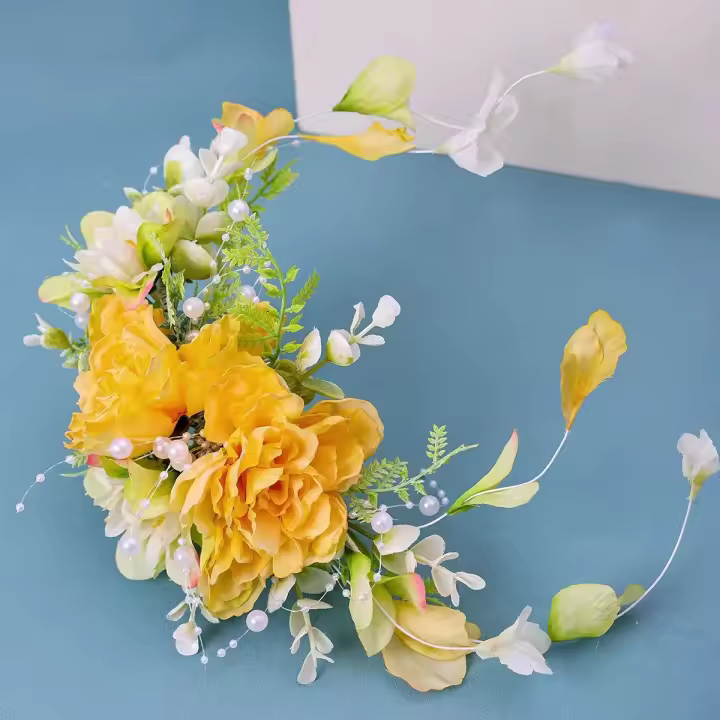 Clip De Cabello Para Novia Rosa Complemento Floral Para Bodas Accesorios De Cabello Tradicionales Para Fiestas Carnavalescas Y Festivas - 1
