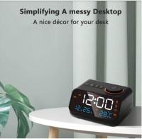 Radio Despertador LED Multifunctional with Música, Temporización, Recargable, FM radio, Negro - details 4