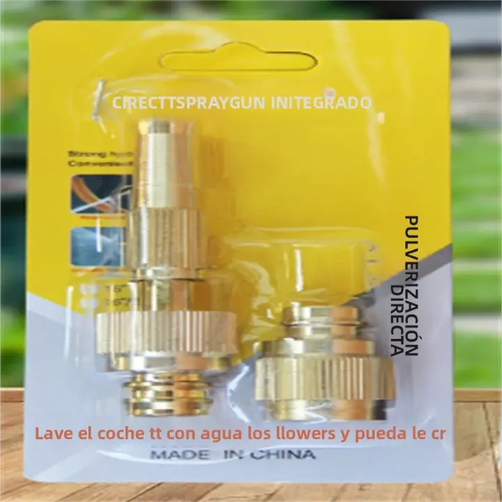 Conector De Riega Para Jardín 1Pc High Pressure Hose Nozzle Ajustable Sprayer De Agua Para Limpieza Y Riego Con Patrón Variado Y Agarre Suave Material Metálico Brass - 1