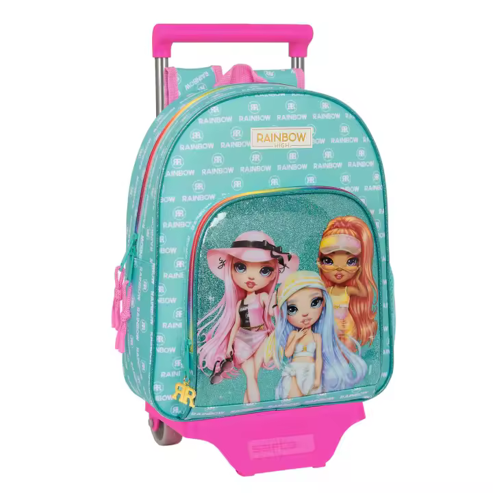 Mochila Escolar con Ruedas Rainbow High Paradise Turquesa 28 x 34 x 10 cm - 1