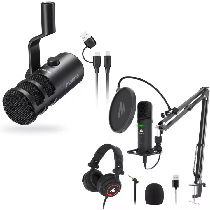 MAONO Microfono USB para podcast, microfono de computadora de 192 KHZ/24 bits para grabacion, voz en off, transmision (AU-PM401H) - 1