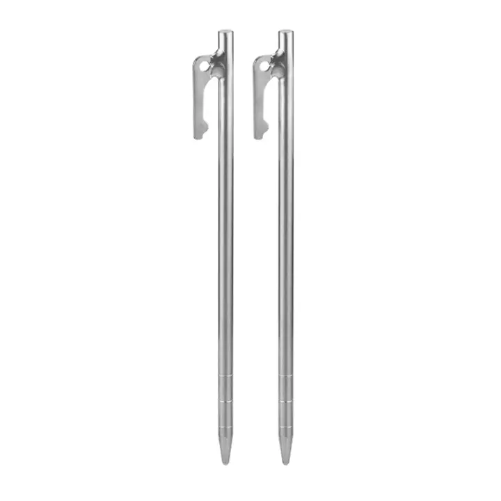 Tiartisan 6Pcs Clavos De Tenda De Aleación De Titanio Para Camping Al Aire Libre Resistentes Y Antidesviación Para Suelos Duros - 1