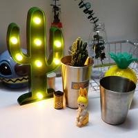 Lámpara De Noche En Forma De Cactus Verde Operada Por Batería Mini Lámpara De Mesa Para Decoración De Habitación Montaje En Pared Material Plástico - details 3