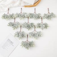 6PCS Hojas Verdes De Suculentas Artificiales Para Decoración De Navidad En Casa Material Para Wreath Y Accesorios De Boda Y Banquete - details 9