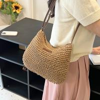Bolso de mano de paja de gran capacidad para mujer, bolso de hombro tejido hueco, informal, de viaje, de mimbre, para playa y verano - details 3