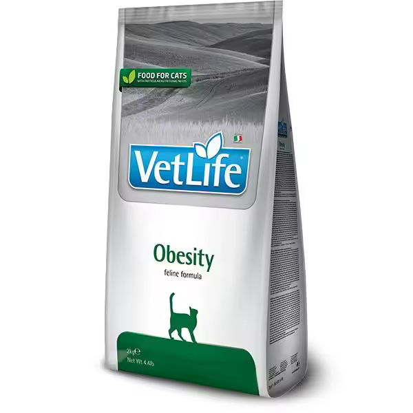 FARMINA VET LIFE CAT OBESITY 2KG /  alimento dietético completo destinado al gato adulto para conseguir una reducción de peso corporal. - 1