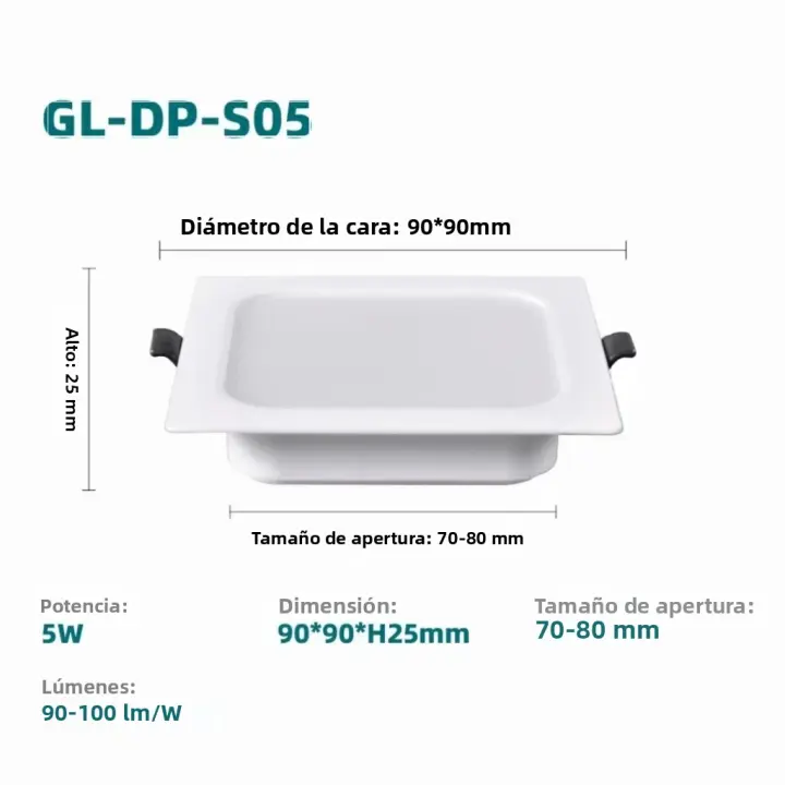 Lámpara De Techo Cuadrada Ultrafina LED Fuente De Luz Para Decoración Del Hogar Sala De Estar Comedor Dormitorio Cocina Paneles De Pared AC175-265 - 1