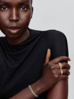 Pandora-Anillo rectangular con halo brillante - details 2