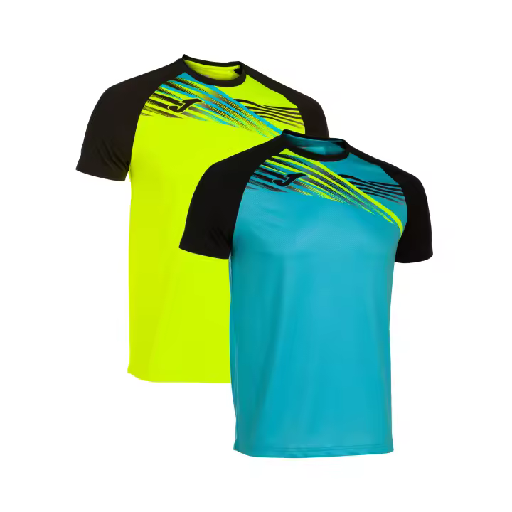 Pack de 2 Camisetas M/C Hombre Joma Elite X 103101 Túrquesa Flúor Negro 011 y Amarillo Flúor Negro 061 Ligera - 1
