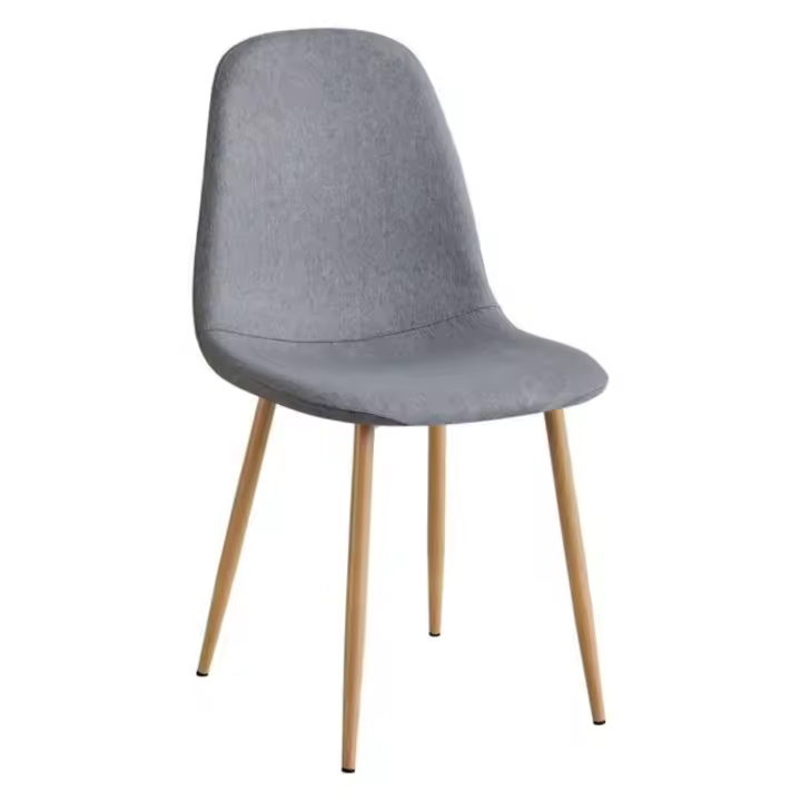 Pack 2 Sillas James Comedor Acero y Polipiel Asiento tapizado en poliéster Color Gris - 1
