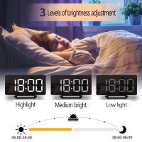 Reloj De Despertar Digital LED Con Espejo Y Función De Snooze Encendido Por USB Para Mesa Moderno Estilo Cuadrado Material Vidrio - details 3
