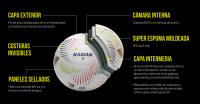 KASIAN Balón Fútbol Sala KS500 Control Técnica en Pista Ideal Entrenamiento y Competición, PU de Alta Calidad  Costuras Invisibles Paneles sellados Alta Amortiguación Blanco - details 3