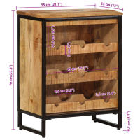 vidaXL Botellero para 9 botellas madera maciza mango 55x33x70 cm - details 5
