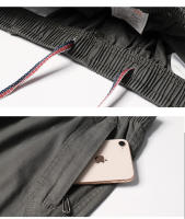 Pantalones Casuales Para Hombre Con Bolsillos Y Cierre De Cremallera Algodón De Alta Calidad Verano Otoño Ajustables Deporte Trabajo Utilidad - details 3