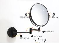Espejo De Maquillaje De Aluminio Negro Montado En La Pared Con Ampliación De 8 Pulgadas Doble Cara Espejo De Cosméticos Para Dama Regalo Moderno - details 5