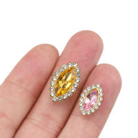 50pcs Rhinestones De Forma Ocular De Vidrio Con Bezel De Uña Para La Creación De Joyas DIY Bricolaje Patch De Costura - details 3