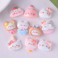 10Pcs Clip De Pelo Accesorios De Joyería Para Scrapbook Figuras De Gato Cartoon En Resina Ornamento Para Teléfono Móvil - details 1
