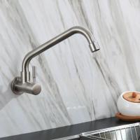 Grifo De Cocina De Acero Inoxidable Montado En Pared Sencillo Para Agua Fría Curva Baja Tapa De Agua De Calidad Premium - details 0
