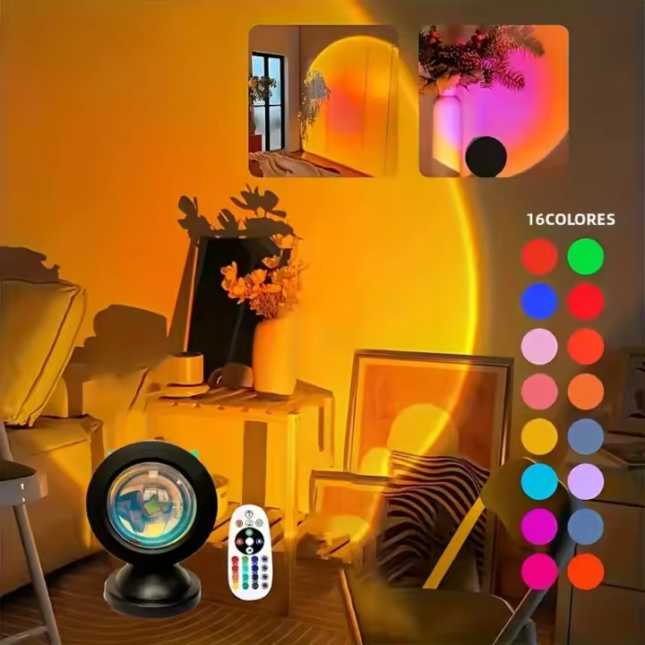 Proyector De Luz LED Dinámico Con Control Remoto USB Y Espectro De 16 Colores Cambio De Color Vibrante Creación De Hogar Cálido - 1