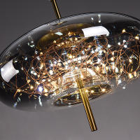 Lámpara Colgante LED Moderna De Vidrio Iluminación De Techo Fijación Por Cuerda Decoración De Dormitorio Luminaire Chandeliers - details 15