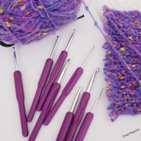 Juego De 8 Piezas De Agujas De Tejer De Aluminio Con Manos Suaves De Plástico Para DIY Tejer De Suéter Herramientas De Crochet Kit - details 2