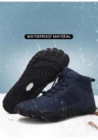 Botas De Nieve Impermeables Para Hombres Invierno Zapatos De Acampar Hasta La Rodilla Con Peluche Cálido Adecuadas Para Parejas Y Senderismo - details 2