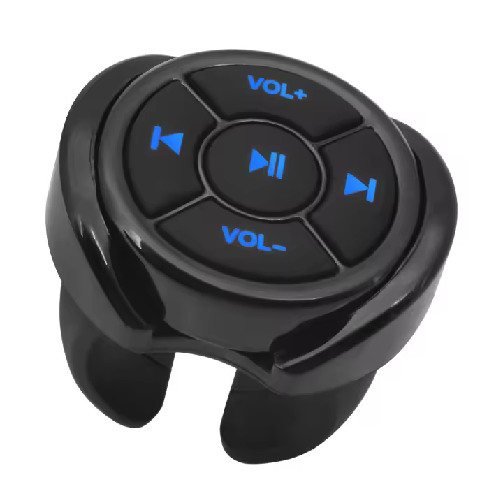 Control Remoto Inalámbrico Bluetooth Para Coche Y Motocicleta 5 Teclas Para Reproducción De Música MP3 Android Compatible Con Steer Wheel - 1
