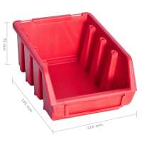 vidaXL Kit de cajas de almacenaje 39 pzas paneles de pared rojo negro - details 6