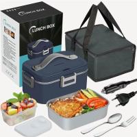 Calentador de comida eléctrico, sin necesidad de agua, ideal para uso en automóviles y hogar. Tupper térmico eléctrico que se calienta enchufado, perfecto para comida de oficina, llevar al trabajo o como regalo. - details 1