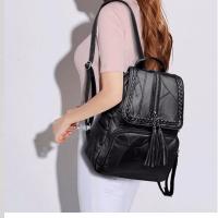 Mochila De Mujer De Cuero De Alta Calidad Diseñadora Bolso De Moda Para Escuela Y Viajes Gran Capacidad Multifuncional Con Cierre De Cremallera - details 2