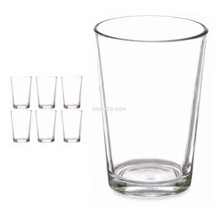 Juego 6/12 Vasos de Agua 200ml - Clásicos Lisos - Vasos para Agua, Bebidas, de Cristal, Alta calidad, Ultratransparentes - New Planet Home - 1