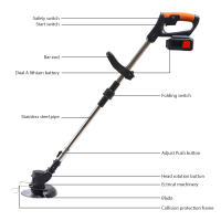 Cortacésped eléctrico inalámbrico de 850W, cortador potente de 18000PRM, herramienta de jardín ajustable con 2 baterías de piezas y 24V, barra telescópica ajustable - Marca Cortacésped - details 2