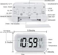 Reloj Despertador Digital Actualizado con Pantalla LED de 4,3 Pulgadas y Temperatura Portátil - details 0