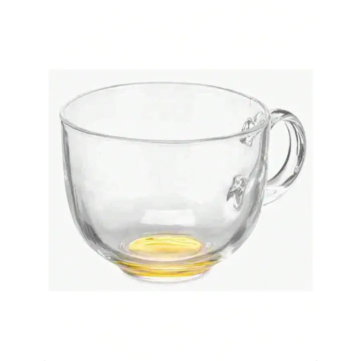 Jarra Tazón de Desayuno de Cristal Jumbo Transparente con Base de Color | Bowl de Vidrio Grande y Resistente para Cereales, Avena, Yogur, Frutas, Postres, Sopa, Ensaladas y Snacks | Recipiente de Cocina Multiusos para Hogar, Restaurante, Cafetería y Hotel - 1