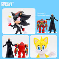 Conjunto De Figuras De Acción Sonic Tails Werehog PVC Personaje De Juguete Echidna Sombrilla Shadow Figura De Modelo Para Niños - details 3