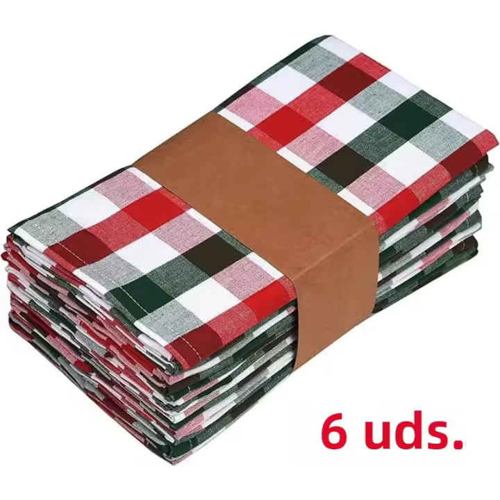 Juego De 6/12/24 Toallas De Mesa Y Pañuelos De 40x40cm Durable Poliéster Grueso Reutilizable Decoración De Comedor Y Cocina - 1