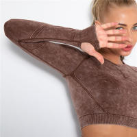 SSITO Conjunto de Yoga sin Costura para Mujer, trajes Deportivos para Fitness, ropa de Gimnasio, Top Short de manga Largo, camisas, Mallas para Corver High, pantalones de entrenamiento - details 7