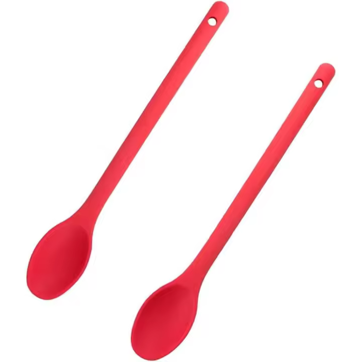 Juego de cucharas mezclador de silicona 2, resistente al calor antiadherente cocina cuchara herramienta de cocina calor para cocinar, agitar, mezclar - 1