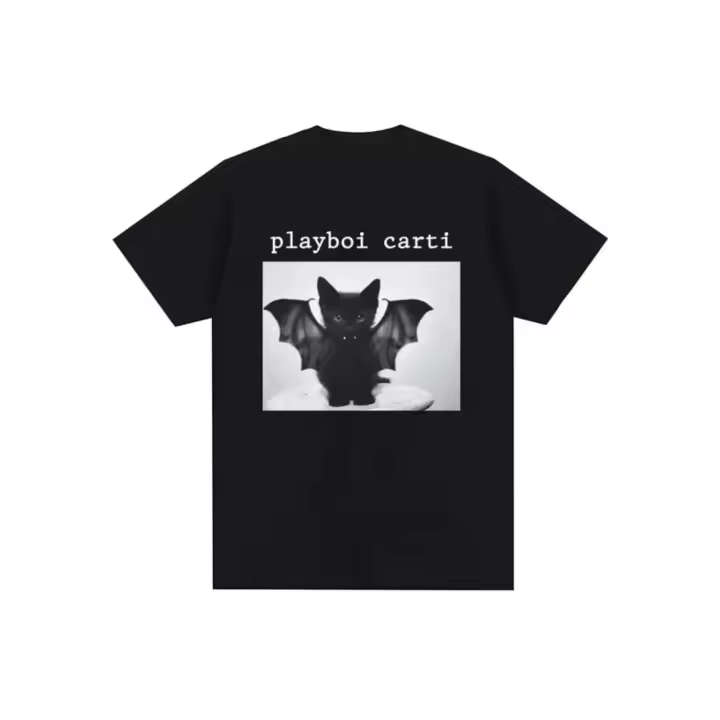 Camiseta Oversize De Rap Playboi Carti Con Estampado De Gato Vintage De Los Años 90 Estilo Hip Hop Casual Para Hombre - 1